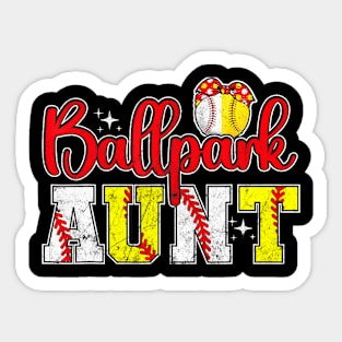 Ballpark Aunt Softball Baseball Aunt Sticker